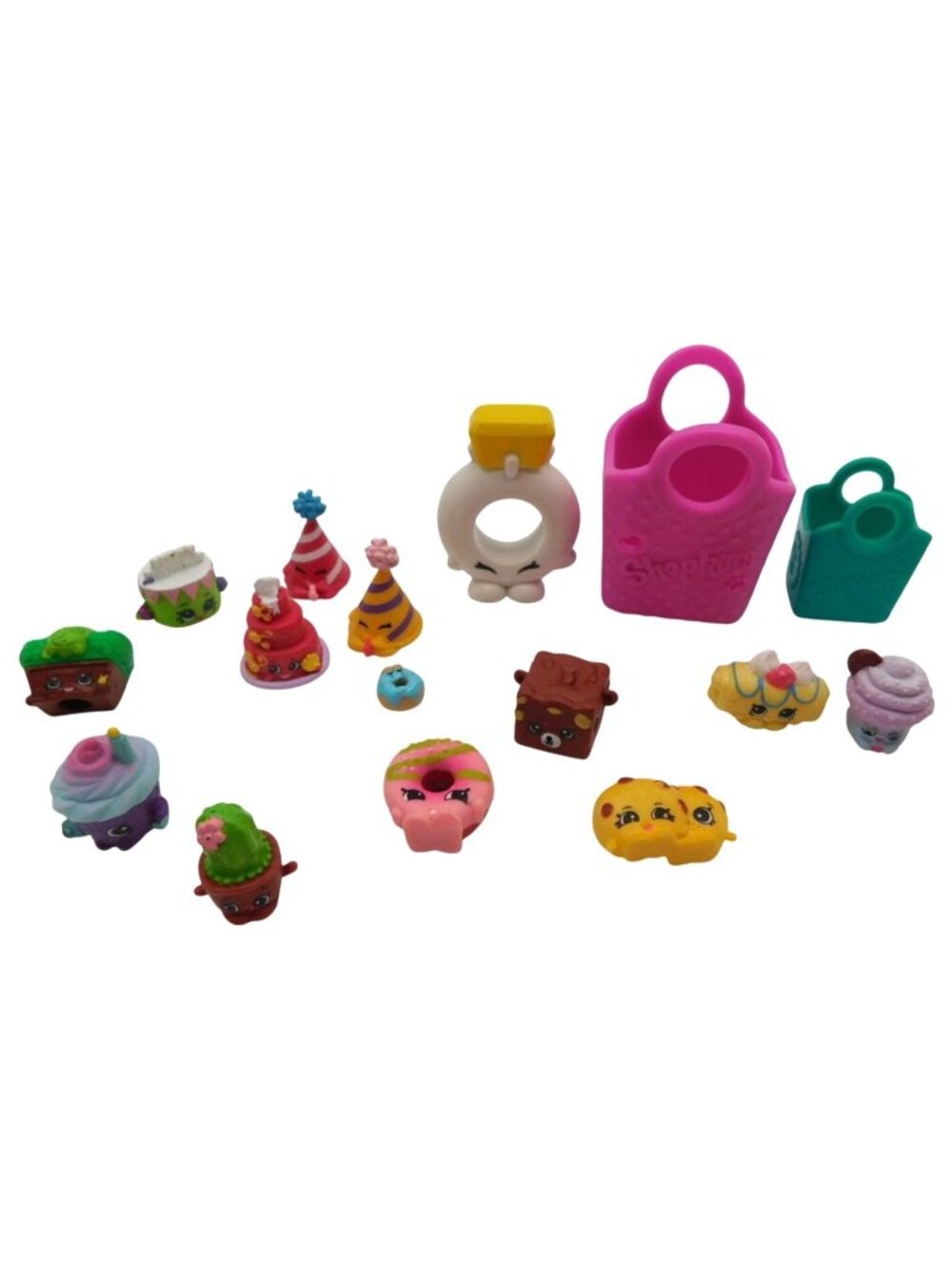 Shopkins Miniature Regular Sized Collectible Toy Pieces Lot Ring Party Hat Bear